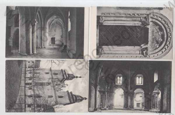  - 4x Třebíč, Bazilika sv. Prokopa, průčelí, kůr, portál, sakristie
