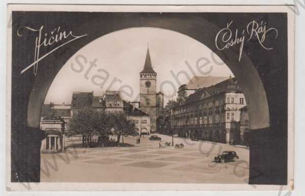  - Jičín (Jitschin), náměstí, automobil