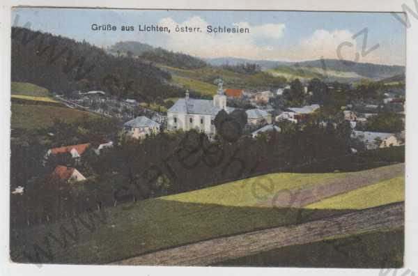  - Lichnov (Lichten) - Bruntál, celkový pohled, kolorovaná