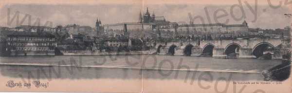  - Praha 1 Pražský hrad panorama, Karlův most, rozkládací