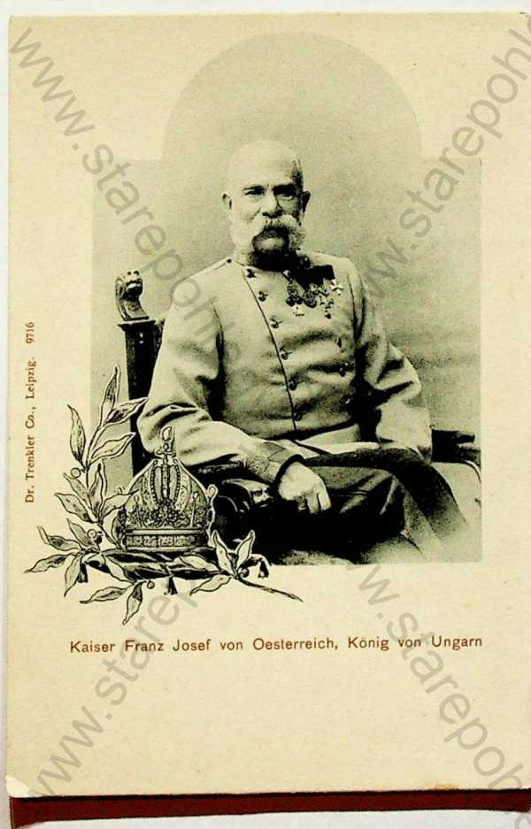  - František Josef I., portrét, koruna, DA