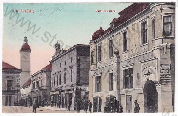  - Uherské Hradiště - Radnická ulice, kolorovaná
