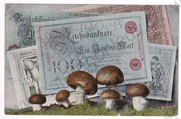  - Přání - bankovky, houby, kolorovaná
