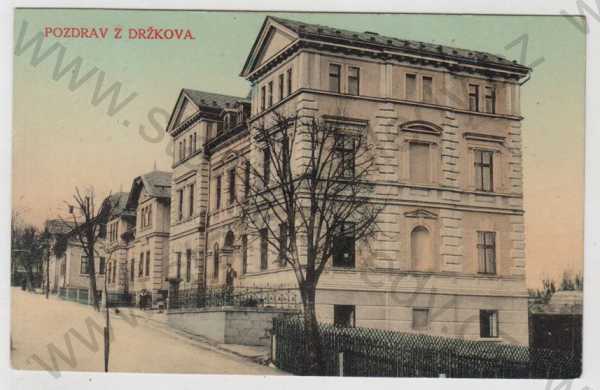  - Držkov (Jablonec nad Nisou), pohled ulicí, kolorovaná