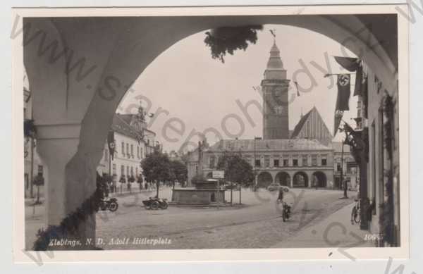  - Slavonice (Zlabings) - Jindřichův Hradec, náměstí, motocykl
