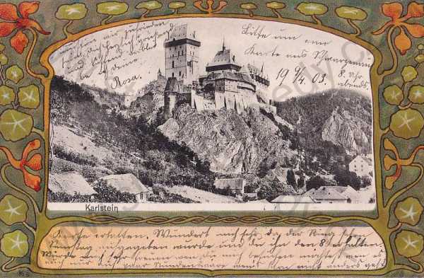  - Karlštejn Beroun hrad, celkový pohled, DA