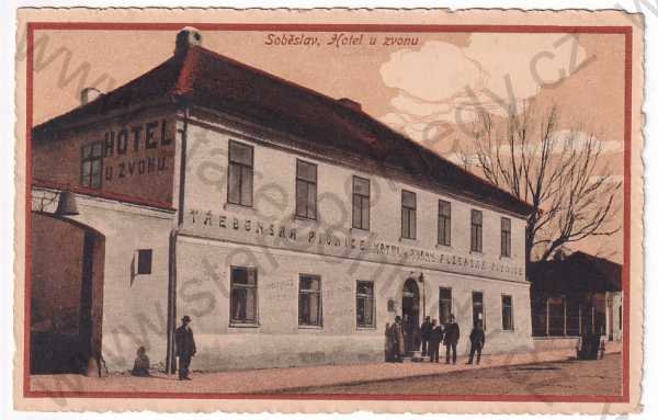  - Soběslav - Hotel u zvonu, Třeboňská pivnice, kolorovaná