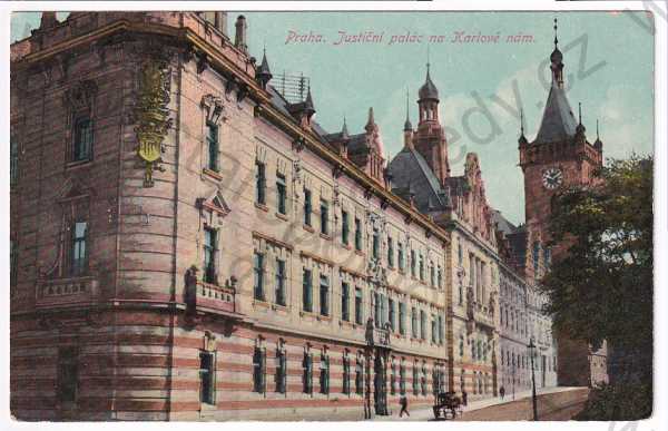  - Praha - justiční palác Karlovo náměstí, kolorovaná