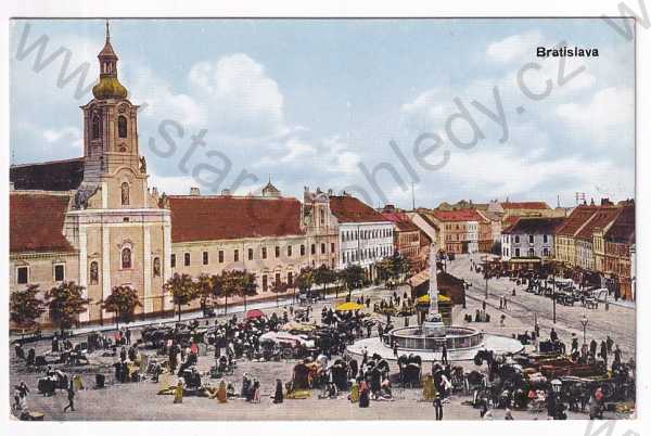  - Slovensko - Bratislava - náměstí, trh, kolorovaná