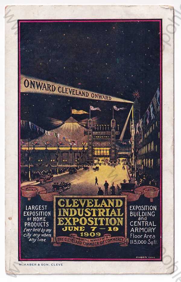  - USA - Cleveland - průmyslová výstava 1909, kolorovaná