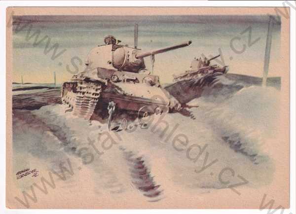  - Vojenství - II. sv. válka - zničené ruské tanky, velký formát