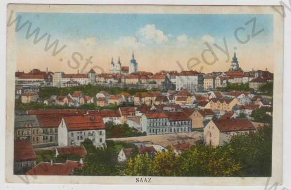  - Žatec (Saaz) - Louny, celkový pohled, kolorovaná