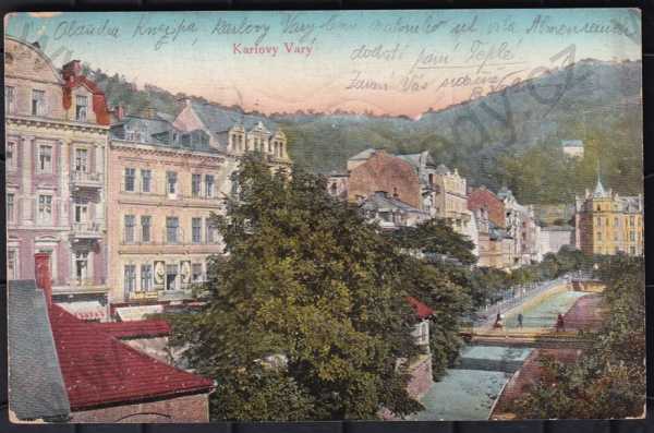  - Karlovy Vary, barevná, kolonáda, řeka