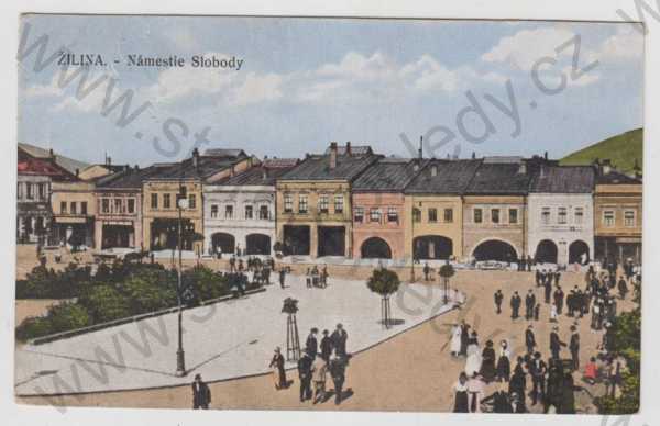  - Slovensko, Žilina, náměstí, kolorovaná