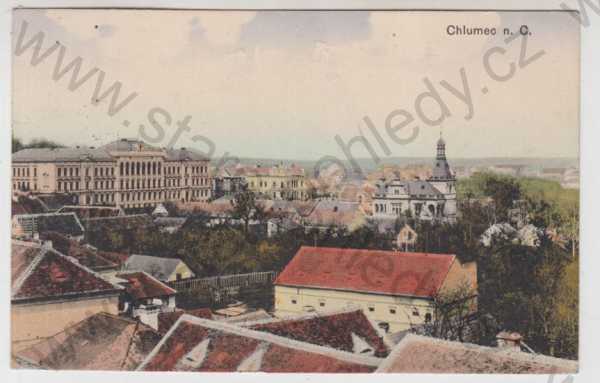  - Chlumec nad Cidlinou (Hradec Králové), celkový pohled, kolorovaná