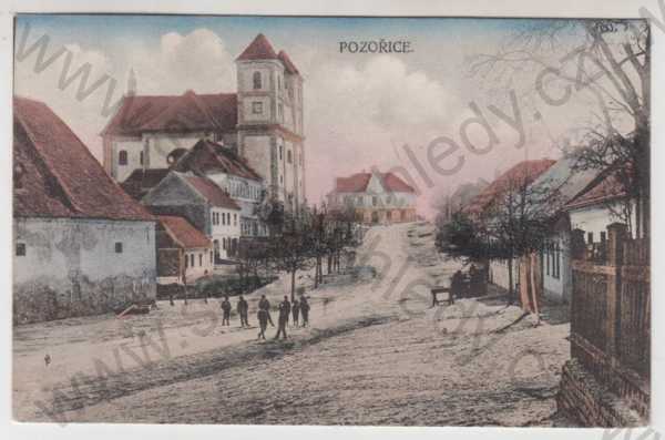  - Pozořice (Brno - venkov), náměstí, kostel, kolorovaná