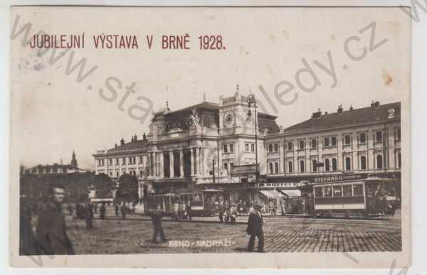  - Brno, nádraží, Jubilejní výstava, tramvaj