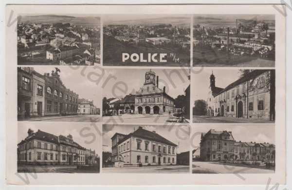  - Police nad Metují (Náchod), více záběrů, celkový pohled, pohled ulicí, náměstí, radnice, částečný záběr města