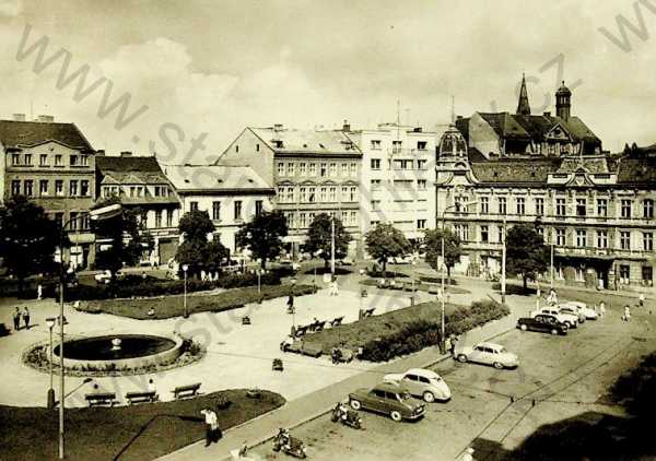  - Teplice - náměstí Zdeňka Nejedlého, Orbis, AUTO, motocykl, real foto