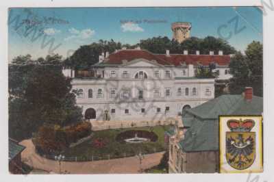  - Těšín (Teschen) - Karviná, zámek, erb, znak, kolorovaná
