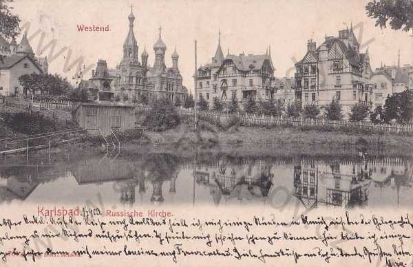  - Karlovy Vary Karlsbad Ruský kostel rybník, DA