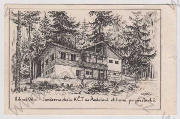  - Ústí nad Orlicí, Janderova chata, Andrlův Chlum, kresba