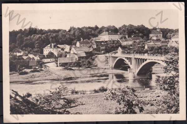  - Liblín na Berounce (Rokycany), částečný záběr města, řeka, most