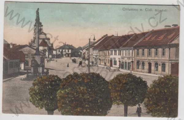  - Chlumec nad Cidlinou (Hradec Králové), náměstí, kolorovaná