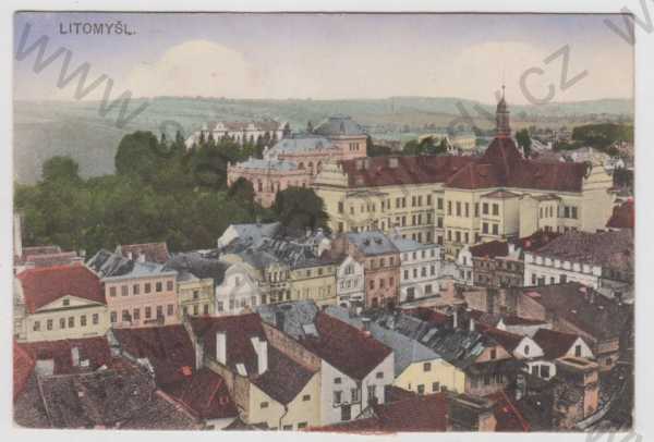  - Litomyšl (Svitavy), částečný záběr města, kolorovaná
