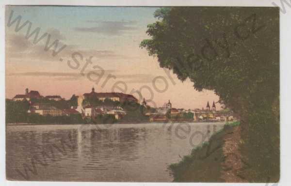  - Roudnice nad Labem (Litoměřice), částečný záběr města, kolorovaná