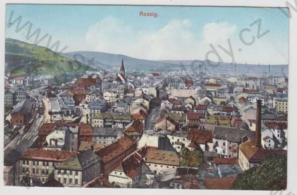  - Ústí nad Labem (Aussig), celkový pohled, kolorovaná