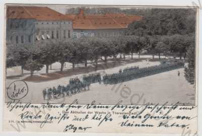  - Terezín (Theresienstadt) - Litoměřice, voják, nástup, kolorovaná, DA