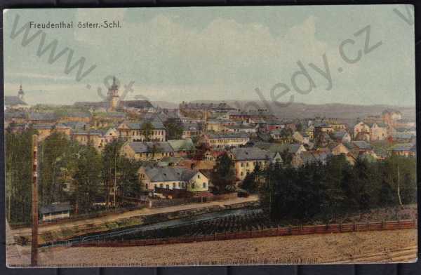  - Bruntál (Freudenthal), barevná, částečný záběr města