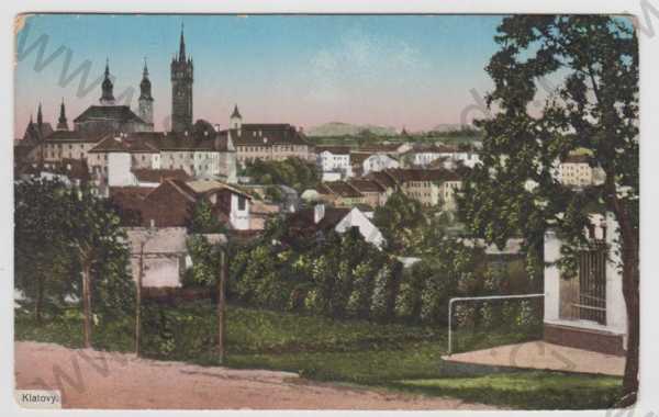  - Klatovy, částečný záběr města, kolorovaná
