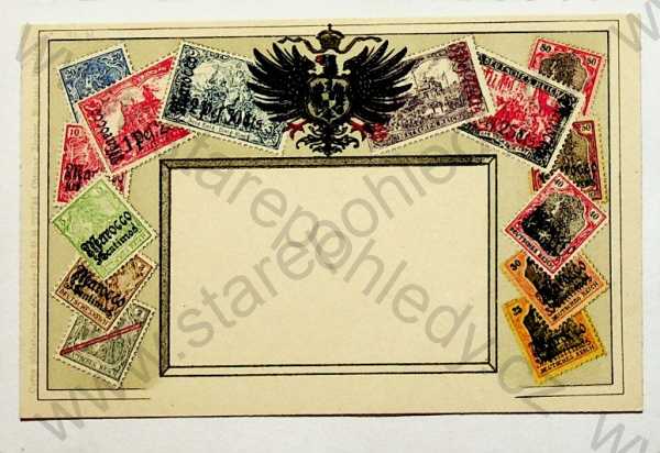  - Známky - návrhy na známky, kolorovaná, ERB