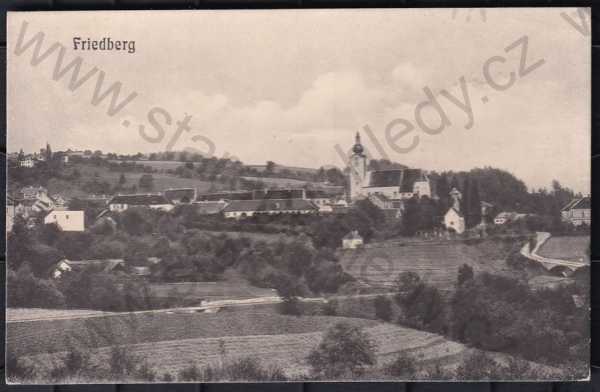  - Friedberg (Frymburk), Český Krumlov, částečný záběr města, kostel, Sudety (Sudetenland)