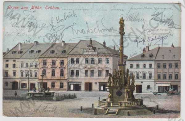  - Moravská Třebová (Mähr. Trübau) - Svitavy, náměstí, sloup, kolorovaná