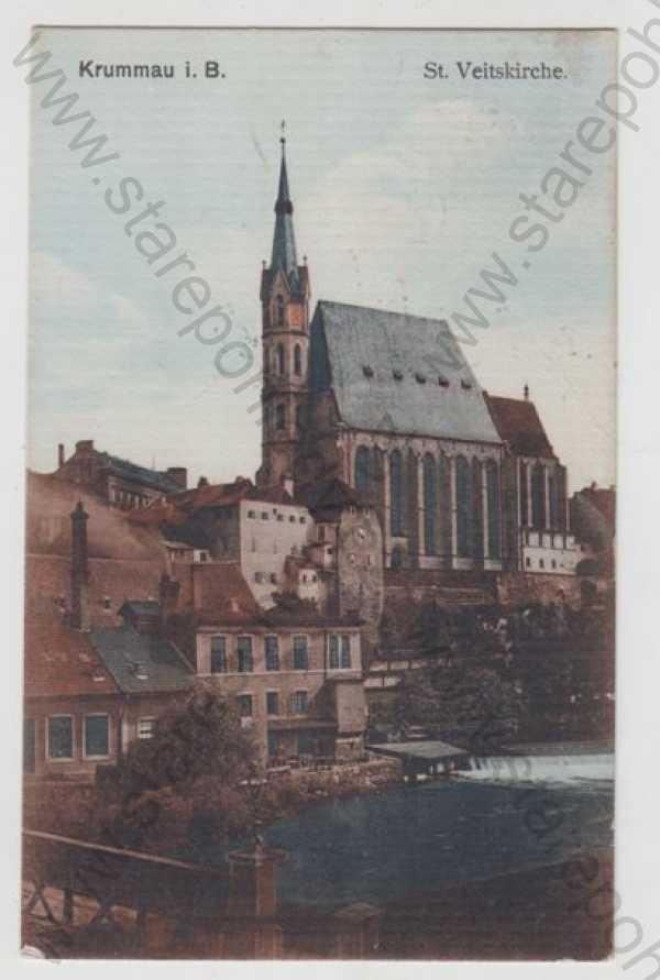  - Český Krumlov (Krummau i. B.), kostel, kolorovaná