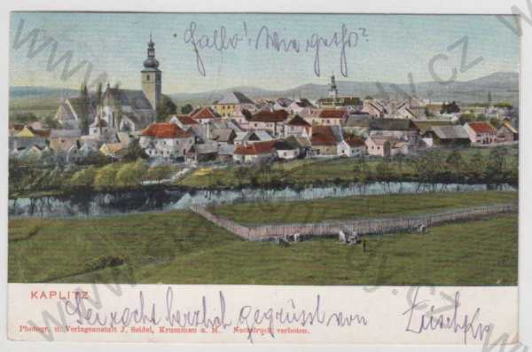  - Kaplice (Kaplitz) - Český Krumlov, celkový pohled, kolorovaná, DA, foto J.Seidel