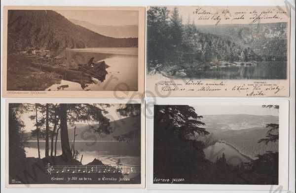  - 4x Šumava - jezera (Klatovy), Černé jezero, Čerotov jezero, noty, píseň
