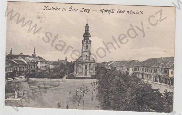  - Kostelec nad Černými Lesy (Kolín), náměstí, kostel