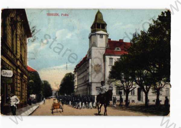  - Terezín, Litoměřice, pohled ulicí, pošta