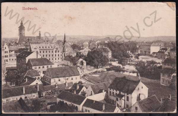  - České Budějovice (Budweis), částečný záběr města, pohled na město z výšky