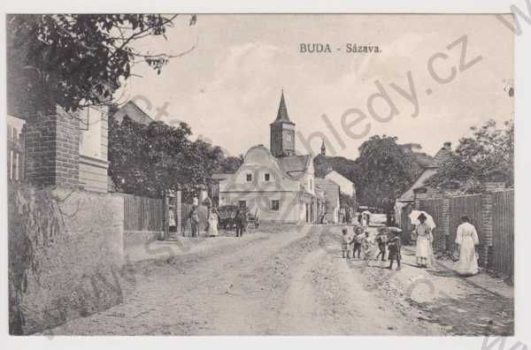  - Buda - Sázava - střed obce, kostel