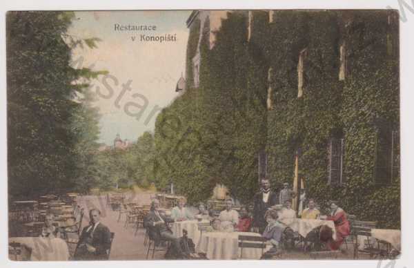  - Konopiště - restaurace, kolorovaná