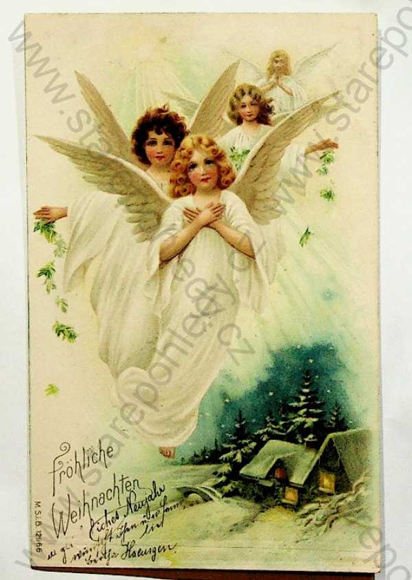  - Vánoce - andělíčci, kolorovaná, DA