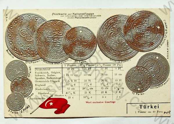  - Mince - Turecko - mince, kurzy měn, plastická karta, zlacená, kolorovaná