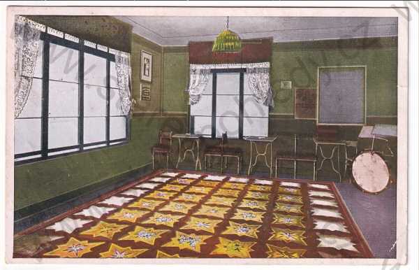  - Doubí - kavárna Fritsch - interiér, kolorovaná