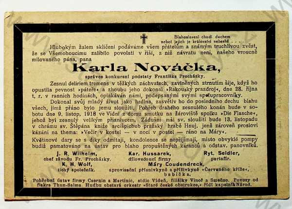  - Různé - parte Karla Nováčka, Šváb č. 306