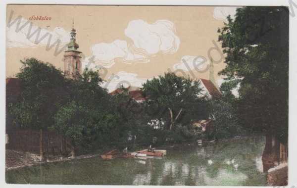  - Soběslav (Tábor), řeka, kostel, kolorovaná